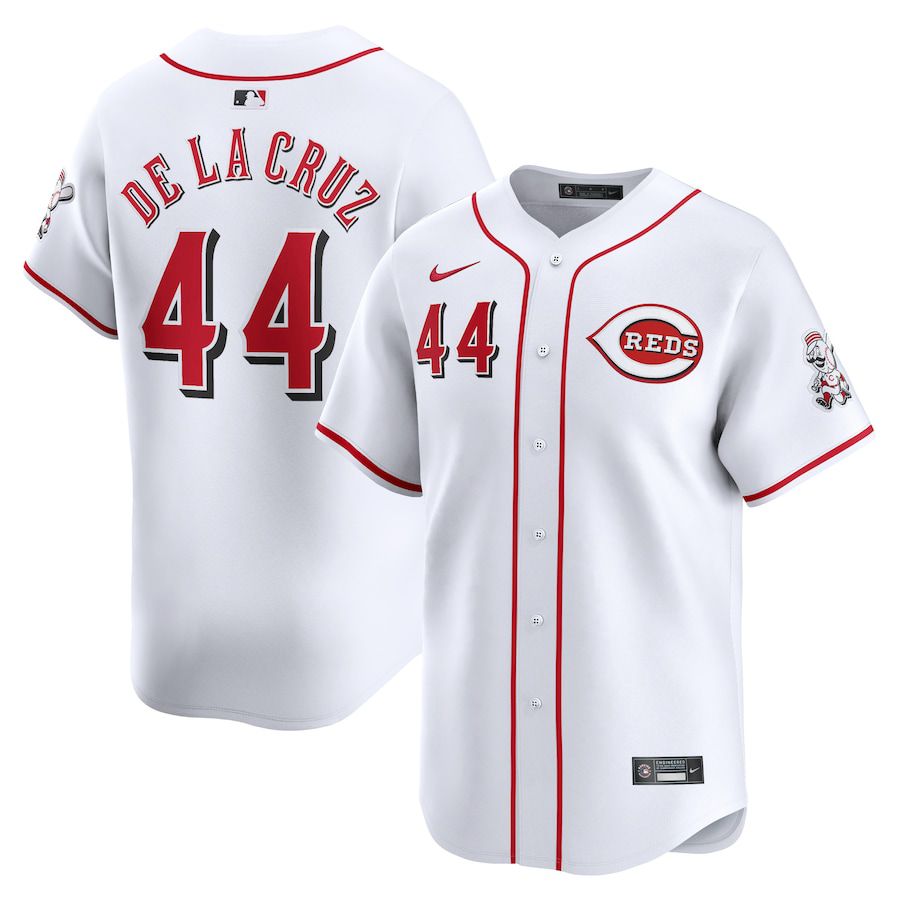 Men Cincinnati Reds 44 Elly De La Cruz Nike White Home Limited Player MLB Jersey